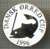 1367 INSIGNA PESCAR - DANSK ORRED CUP 1996 -NORVEGIA ? -PESCUIT -starea ce se vede.