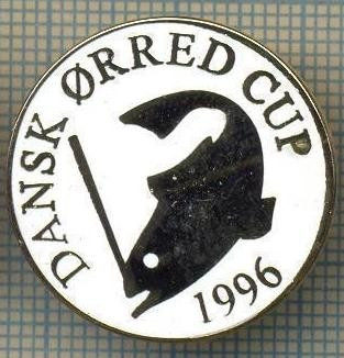 1300 INSIGNA PESCAR - DANSK ORRED CUP 1996 -NORVEGIA ? -PESCUIT -starea ce se vede.
