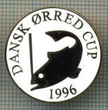 1386 INSIGNA PESCAR - DANSK ORRED CUP 1996 -NORVEGIA ? -PESCUIT -starea ce se vede.