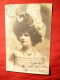 Ilustrata - TCV - Femeie cu Palarie verde,1905 ,Franta