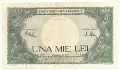 ROMANIA 1000 1.000 LEI 10 Septembrie 1941 Filigran Traian fond verde [21] foto