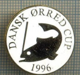 1372 INSIGNA PESCAR - DANSK ORRED CUP 1996 -NORVEGIA ? -PESCUIT -starea ce se vede.