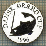 1375 INSIGNA PESCAR - DANSK ORRED CUP 1996 -NORVEGIA ? -PESCUIT -starea ce se vede.