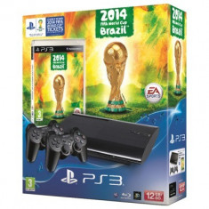 Consola SONY PS3 12GB + 2 Controllere + 2014 FIFA World Cup Brazil foto