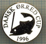 1370 INSIGNA PESCAR - DANSK ORRED CUP 1996 -NORVEGIA ? -PESCUIT -starea ce se vede.