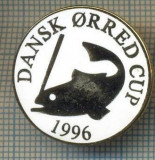 1373 INSIGNA PESCAR - DANSK ORRED CUP 1996 -NORVEGIA ? -PESCUIT -starea ce se vede.