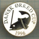 1371 INSIGNA PESCAR - DANSK ORRED CUP 1996 -NORVEGIA ? -PESCUIT -starea ce se vede.