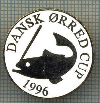 1381 INSIGNA PESCAR - DANSK ORRED CUP 1996 -NORVEGIA ? -PESCUIT -starea ce se vede. foto