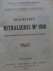 Locotenent Grigoriu Sergiu - Descrierea Mitralierei Md 1910 / editata 1911 foto