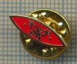 1418 INSIGNA - pescar -simbolizeaza momeala, un fluture -Norvegia ? -starea care se vede.