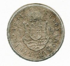 1 Florin 1891 Ungaria moneda argint Franz Josef I (1848-1916) foto