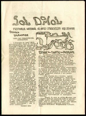 1970 SOL DOMOL - revista nr. unic Festivalul National al Artei Studentesti IASI foto