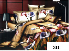 Lenjerie de pat dublu din bumbac satinat 3D(SUPER OFERTA) foto