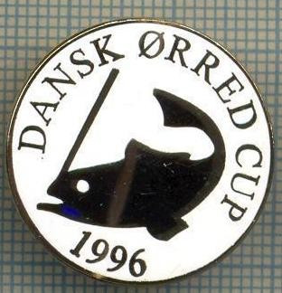 1383 INSIGNA PESCAR - DANSK ORRED CUP 1996 -NORVEGIA ? -PESCUIT -starea ce se vede. foto