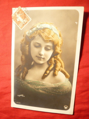 Ilustrata TCV - Adolescenta cu parul roscat ,circ. 1910 ,Foto Sazerac ,Franta foto
