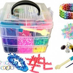 PROMOTIE ! MEGA KIT LOOM BANDS CU 5000 BUCATI ,MULTIPLE ACCESORII INCLUSE +CASE/VALIZA BONUS! foto