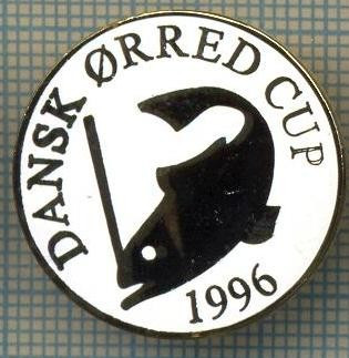 1380 INSIGNA PESCAR - DANSK ORRED CUP 1996 -NORVEGIA ? -PESCUIT -starea ce se vede. foto