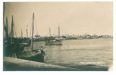 1067 - CONSTANTA, harbor, boats - old postcard, real PHOTO - unused foto