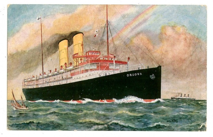 1010 - Ship ORSOVA - old postcard - unused - 1909