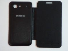 Husa Samsung Galaxy S Advance I9070 Flip Cover Negru !!! Folie de protectie CADOU !!! foto