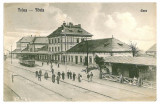 1439 - TEIUS, Alba, railway station - old postcard - used - 1924, Circulata, Printata