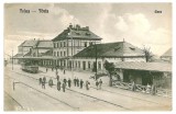 1439 - TEIUS, Alba, railway station - old postcard - used - 1924