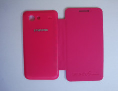 Husa Samsung Galaxy S Advance I9070 Flip Cover Roz !!! Folie de protectie CADOU !!! foto