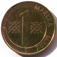 G5. FINLANDA 1 MARKKA MARCA 1996, 5 g., Aluminum-Bronze, 22.2 mm **