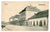 1493 - TEIUS, Alba, Railway Station - old postcard - used - 1908, Circulata, Printata