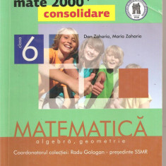 (C5182) MATE 2000+CONSOLIDARE. MATEMATICA. ALGEBRA, GEOMETRIE DE RADU GOLOGAN, DAN ZAHARIA, CLASA 6, A VI-A, PARTEA A II-A, EDITURA PARALELA 45, 2012