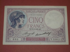 Franta 5 Francs 1933 aUNC foto