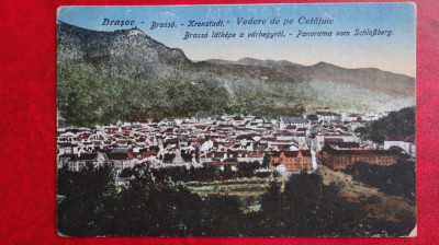 Carte postala - Brasov - Vedere de pe Cetatuie - supratipar - circulat foto