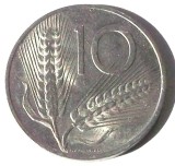 G5. ITALIA 10 LIRE 1968 PLUG, 1.60 g., Aluminum, 23.25 mm XF / AUNC **