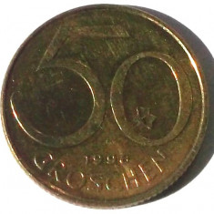 G5. AUSTRIA 50 GROSCHEN 1996, 3 g., Aluminum-Bronze, 19.5 mm **