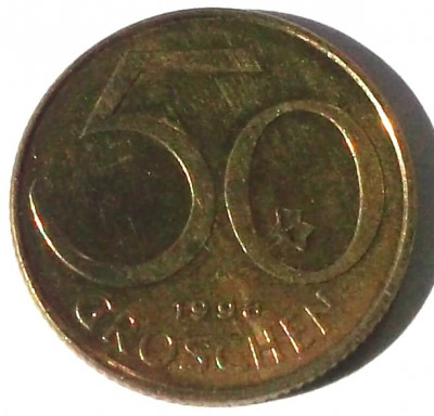 G5. AUSTRIA 50 GROSCHEN 1996, 3 g., Aluminum-Bronze, 19.5 mm ** foto