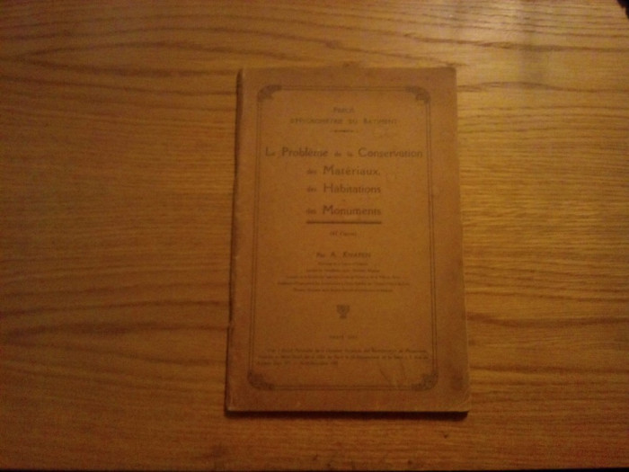 LE PROBLEME DE LA CONSERVATION - A. Knapen - Paris, 1926, 76 p. ( 47 fig.)