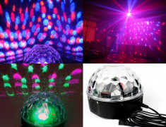 LUMINI DISCO/DISCOTECA MAGIC BALL Glob rotativ disco. TELECOMANDA. STICK. USB. foto
