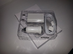 Incarcator iPhone 5 Pachet 3 IN 1 CABLU DE DATE usb + Adaptor Priza foto