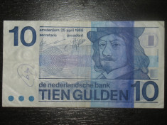 Bancnota 10 guldeni Olanda 1968 foto