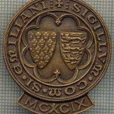 1473 INSIGNA INTERESANTA(cu talpa) -SIGILLVM COM SI EMILIANI -MCXCIX -ARTHUS BERTRAND PARIS- masonica?-vinuri de marca? -starea care se vede.