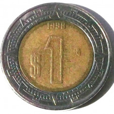 G5. MEXIC 1 PESO 1998 BIMETAL, 3.95 g., 21 mm **