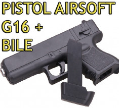 Pistol Airsoft G16 + Plus BILE foto