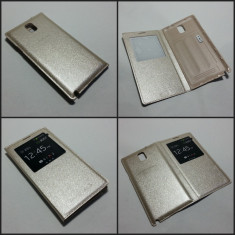 Husa GOLD flip cover s-view activ / smart Samsung Galaxy Note 3 foto