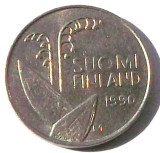 G5. FINLANDA 10 PENNIA 1990, 1.80 g., Copper-Nickel, 16.3 mm LACRAMIOARE **, Europa