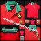 TRICOU 6XL BARBATI FIRMA FERRARI ROSU GULER POLO VERDE MANECA SCURTA 3 NASTURI