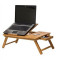 Masa Masuta laptop pliabila din lemn bambus notebook tip E-Table rezistenta cu 2 ventilatoare Unghi si inaltime ajustabile - Model 2014