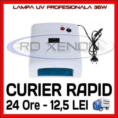 LAMPA UV 36W PROFESIONALA, MANICHIURA UNGHII FALSE GEL UV - 4 BECURI 9W INCLUSE foto