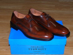 Charles Tyrwhitt &amp;quot;Cognac Brown Leather&amp;quot;, Pantofi Barbati Foarte Eleganti - ANGLIA, Piele Naturala Interior/Ext Talpa. Marime 45. OUTLET. foto