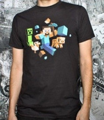 Tricou Minecraft Run Away! Glow in the Dark foto