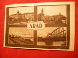 Ilustrata Arad - 4 imagini 1945 , circulat
